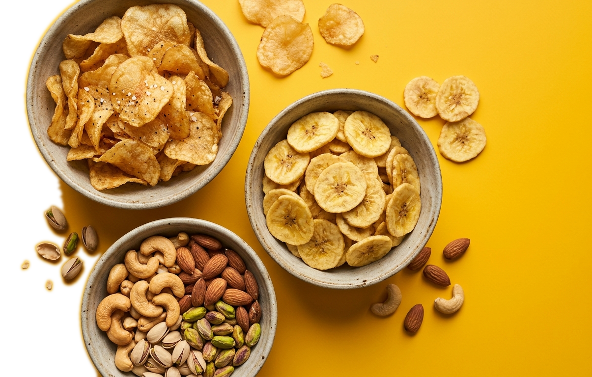 MNG Groups artisan snack bowls and banana chips
